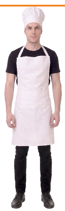 Cook's apron and chef's cap for ship galley
